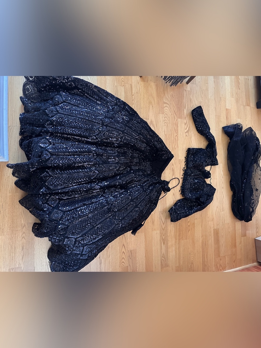 Black Sequined Lehenga Set